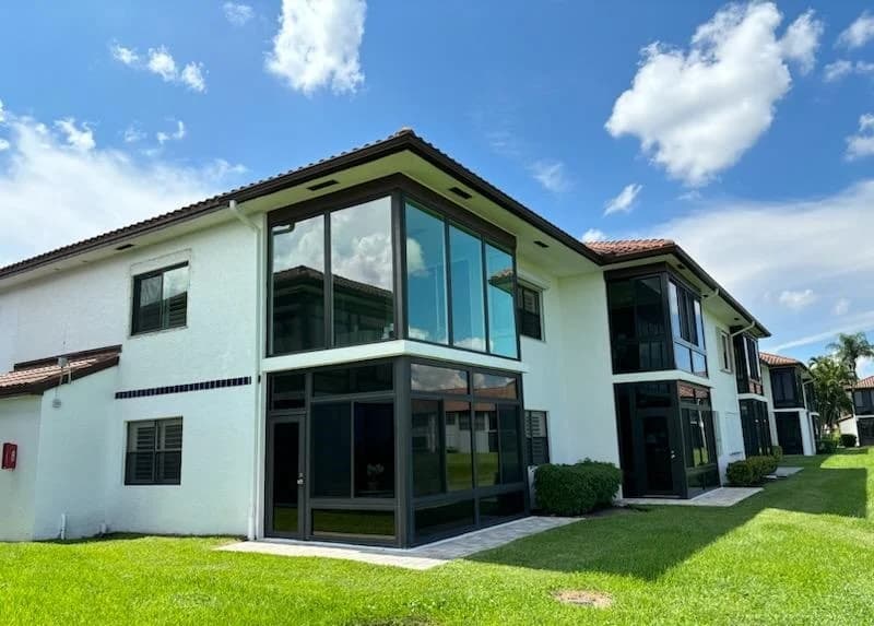Completed second-floor impact windows in Vero Beach